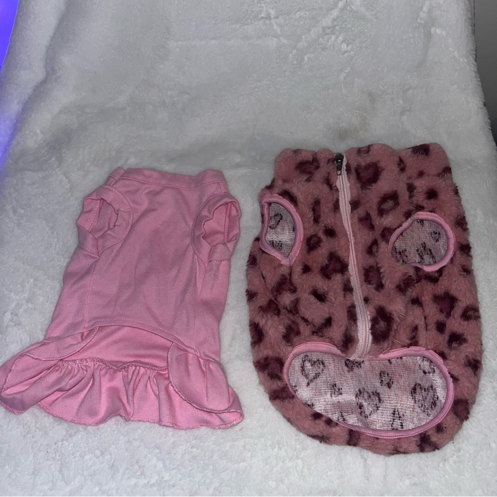 Pink dog set dress and jacket bundle